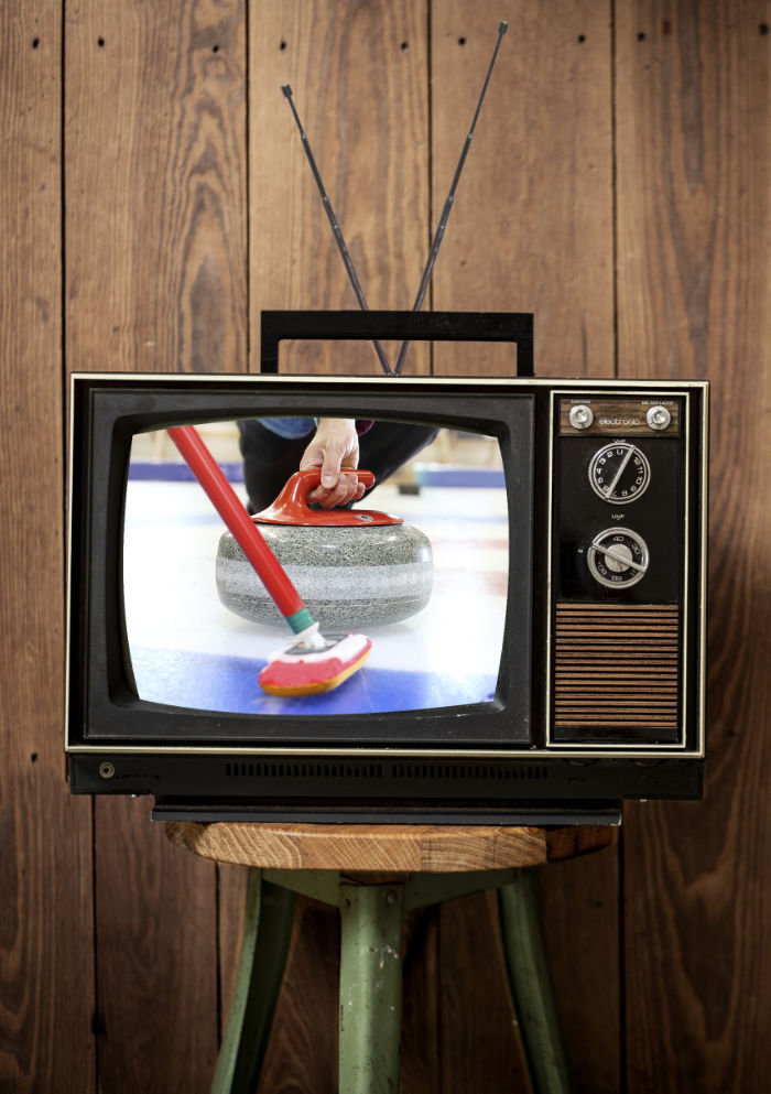 retro tv curling
